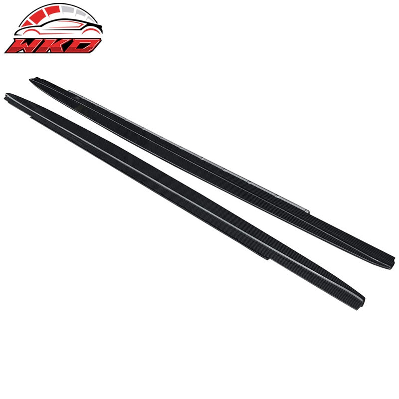 Fits 17-23 BMW G30 5 Series MP Style Side Skirts Extension - Matte Carbon Fiber
