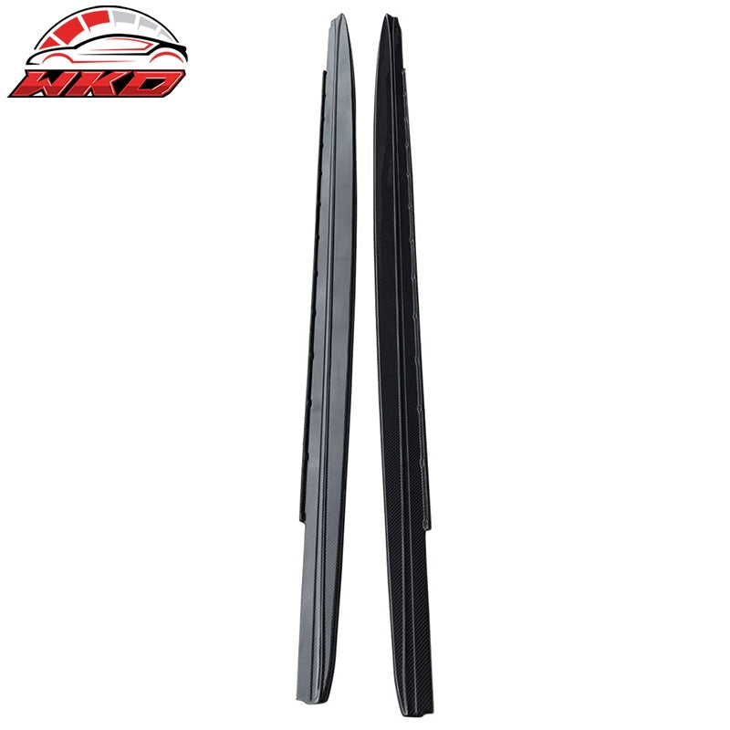 Fits 17-23 BMW G30 5 Series MP Style Side Skirts Extension - Matte Carbon Fiber