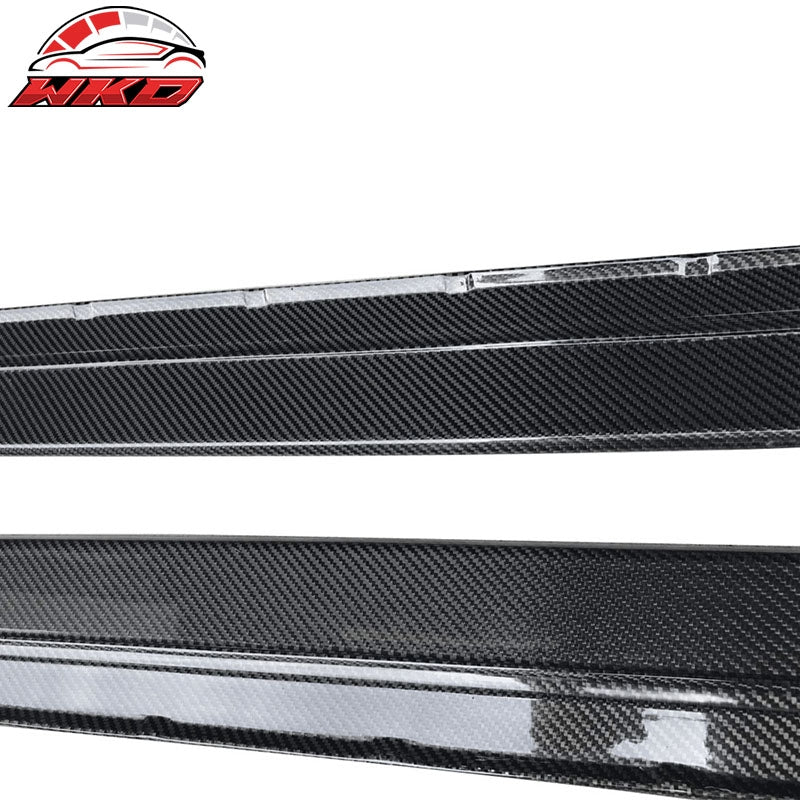 Fits 17-23 BMW G30 5 Series MP Style Side Skirts Extension - Matte Carbon Fiber