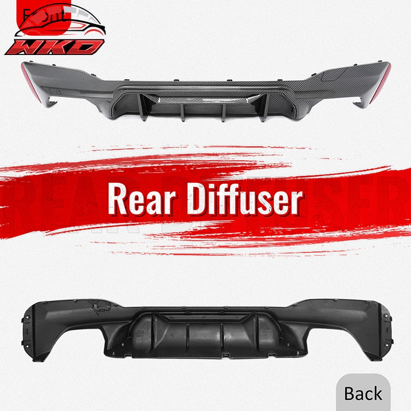 Fits 17-23 BMW G30 5 Series Rear Diffuser M5 M Perfermance Carbon Fiber Print PP