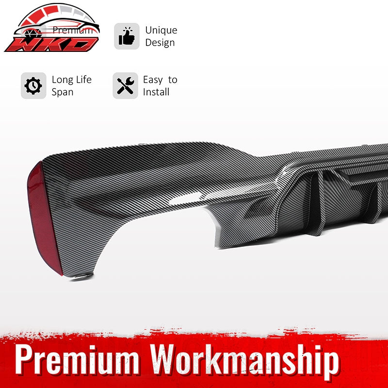 Fits 17-23 BMW G30 5 Series Rear Diffuser M5 M Perfermance Carbon Fiber Print PP