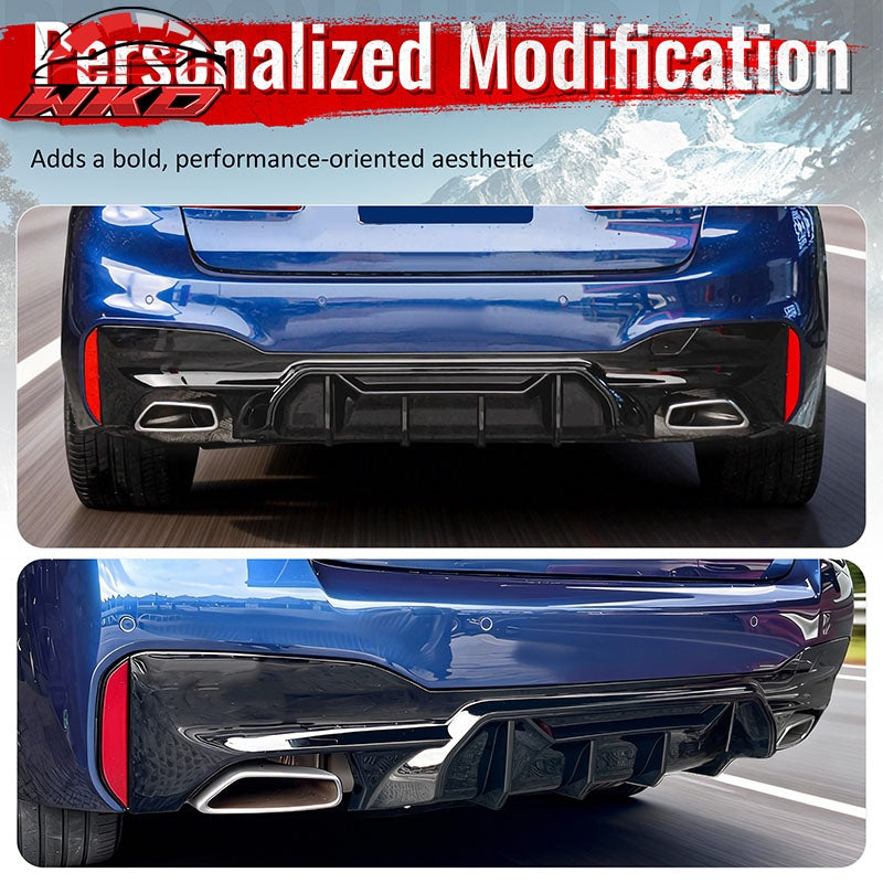Fits 17-23 BMW G30 5 Series Rear Diffuser M5 M Perfermance Carbon Fiber Print PP