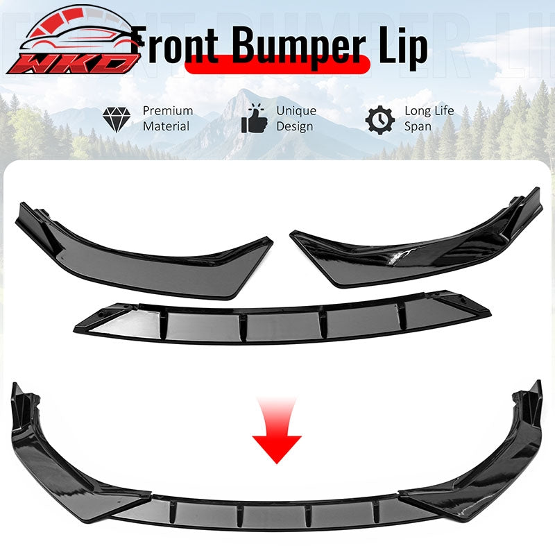 Wholesale 21-23 BMW G30 5 Series Sedan IKON Front Bumper Lip Spoiler Gloss Black PP - Wikond Auto