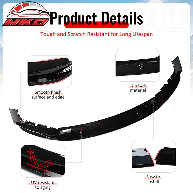 Wholesale 17-20 BMW G30 5 Series Sedan MP Front Bumper Lip Spoiler Gloss Black ABS - Wikond Auto