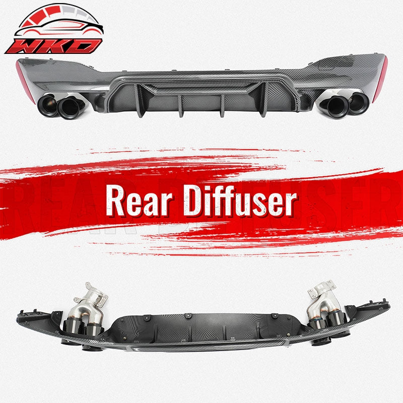 Wholesale 17-20 BMW G30 Carbon Fiber Print Rear Diffuser MP Style+ Black Quad Exhaust - Wikond Auto