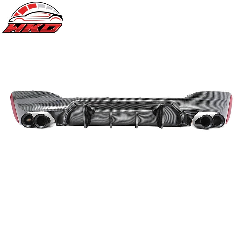 Wholesale 17-20 BMW G30 Carbon Fiber Print Rear Diffuser MP Style+ Black Quad Exhaust - Wikond Auto