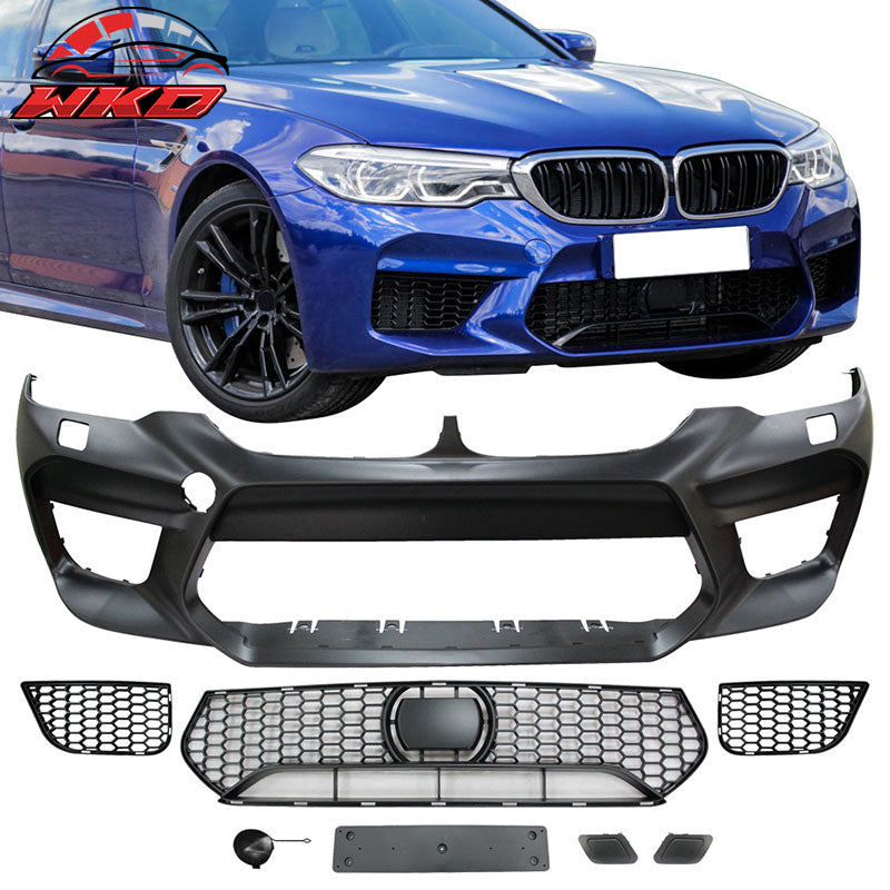 Fits 17-20 BMW G30 Sedan M5 Style Front + Rear Bumper Cover w/ Diffuser - PP