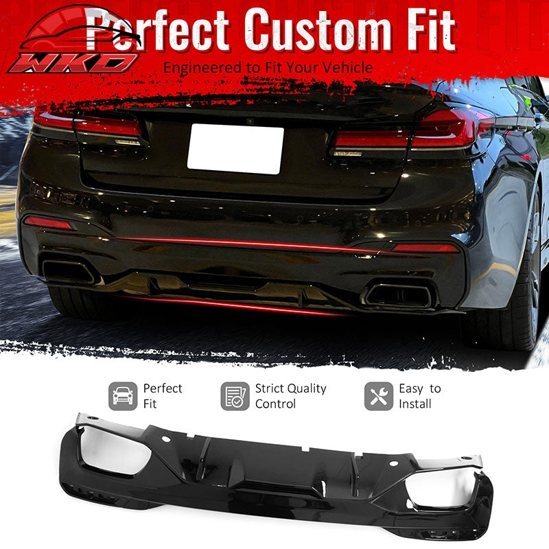 Fits 17-23 BMW G30 M550i M Sport Gloss Black Rear Diffuser M Performance Style