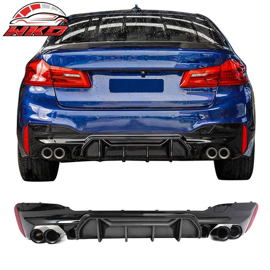 Wholesale 17-20 BMW G30 Rear Diffuser M5 M-Perfermance Style + Black Quad Exhaust - Wikond Auto