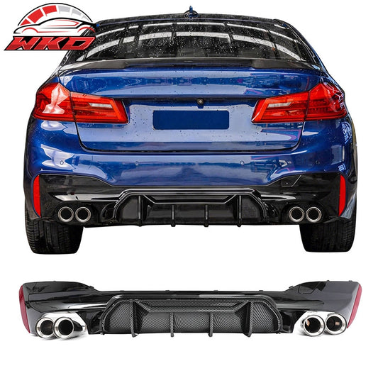 Wholesale 21-23 BMW G30 Rear Diffuser M5 M-Perfermance Style + Silver Quad Exhaust - Wikond Auto