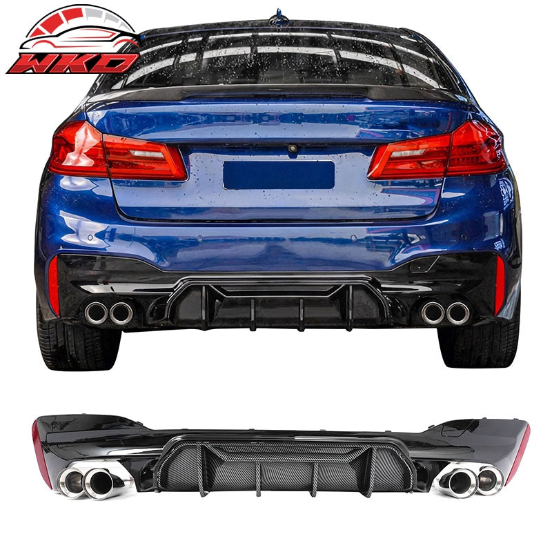 Wholesale 17-20 BMW G30 Rear Diffuser M5 M-Perfermance Style + Silver Quad Exhaust