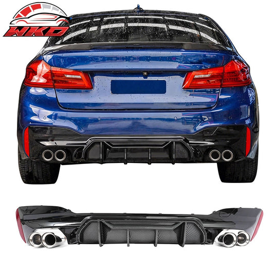 Wholesale 17-20 BMW G30 Rear Diffuser M5 M-Perfermance Style + Silver Quad Exhaust - Wikond Auto
