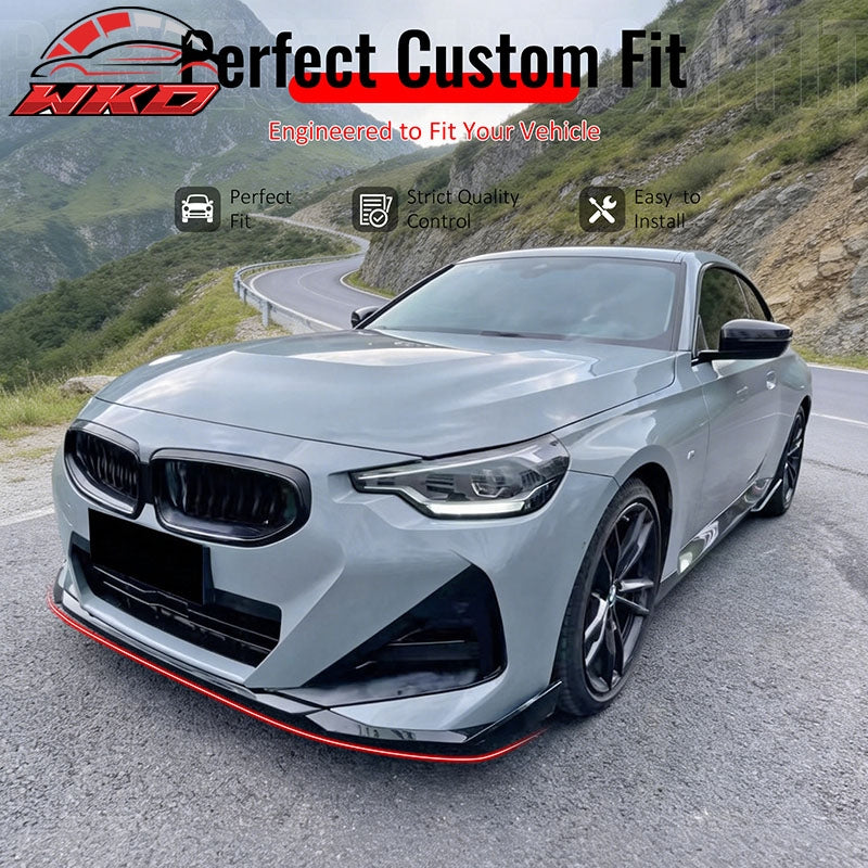 Fits 22-26 BMW G42 230i M240i M Performance Front Bumper Lip Carbon Fiber Print