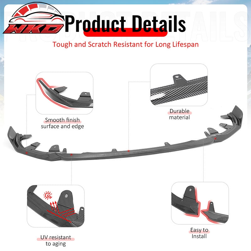 Fits 22-26 BMW G42 230i M240i M Performance Front Bumper Lip Carbon Fiber Print