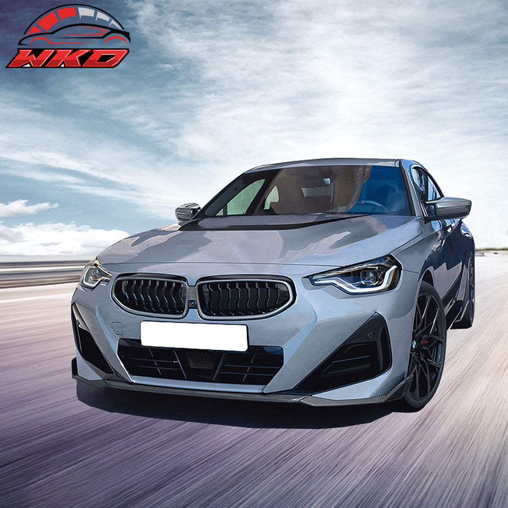 Dry Carbon Fiber Fits 22-25 BMW G42 220i M Sport Performance Front Bumper Lip