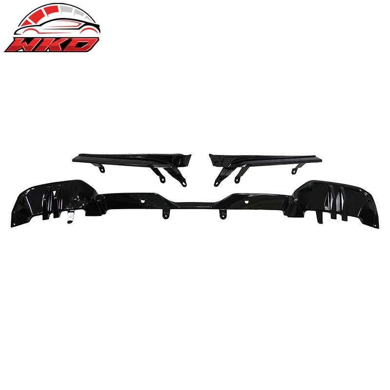 Fits 24-26 BMW G60 5-Series Sedan Front Bumper Lip + Rear Diffuser + Side Skirts