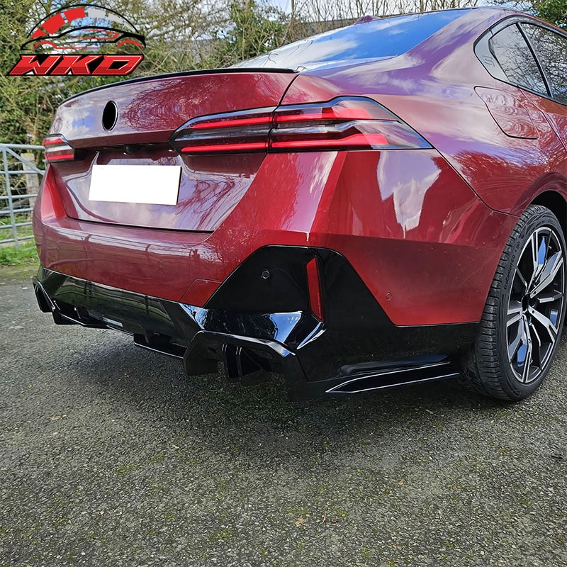 Fits 24-26 BMW G60 5-Series Sedan Front Bumper Lip + Rear Diffuser + Side Skirts