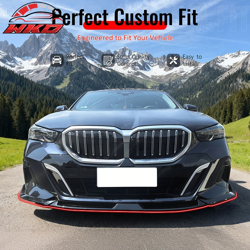 Wholesale 24-26 BMW G60 5 Series i5 IKON Front Bumper Lip Chin Carbon Fiber Print 3PC - Wikond Auto