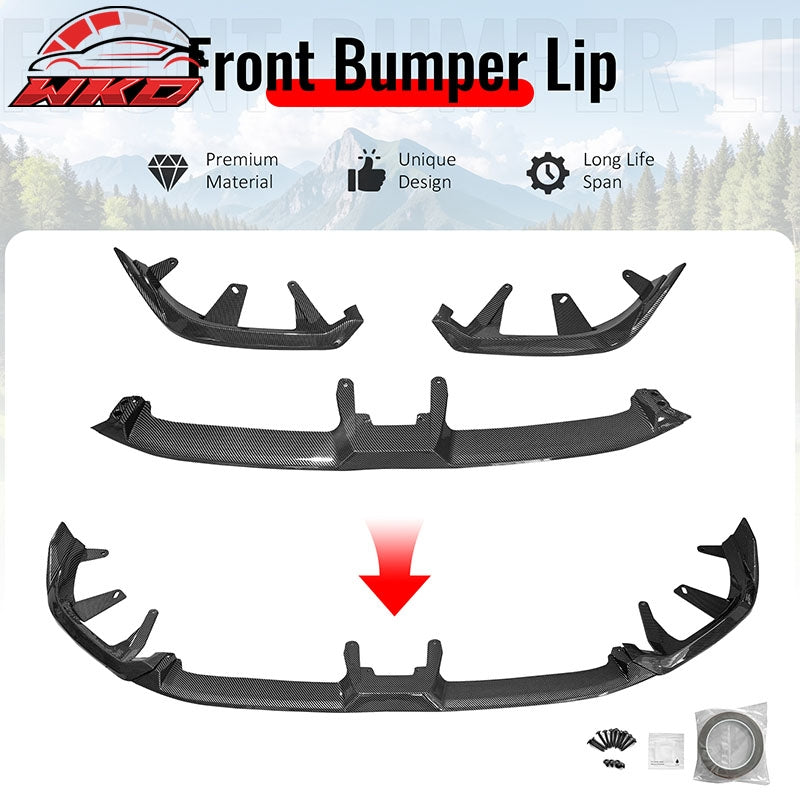 Wholesale 24-26 BMW G60 5 Series i5 IKON Front Bumper Lip Chin Carbon Fiber Print 3PC - Wikond Auto