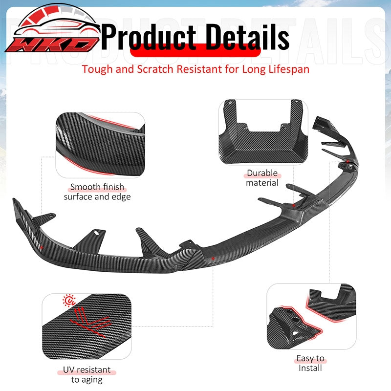 Wholesale 24-26 BMW G60 5 Series i5 IKON Front Bumper Lip Chin Carbon Fiber Print 3PC - Wikond Auto