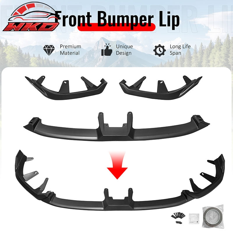 Wholesale 24-26 BMW G60 5 Series & i5 IKON Front Bumper Lip Spoiler Matte Black 3PCS - Wikond Auto