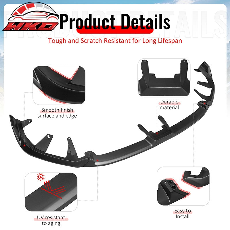 Wholesale 24-26 BMW G60 5 Series & i5 IKON Front Bumper Lip Spoiler Matte Black 3PCS - Wikond Auto