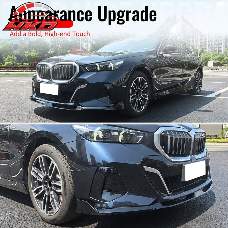 Wholesale 24-26 BMW G60 5 Series & i5 IKON Front Bumper Lip Spoiler Matte Black 3PCS - Wikond Auto