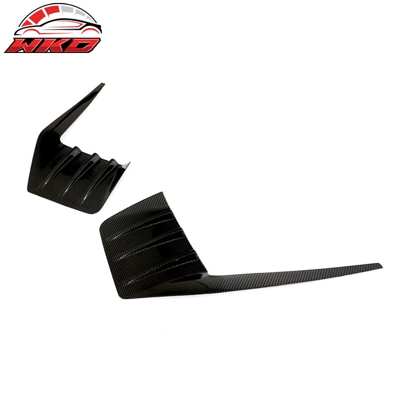 Dry Carbon Fiber Fits 23-26 BMW G87 M2 Rear Bumper Side Fins M Performance Style