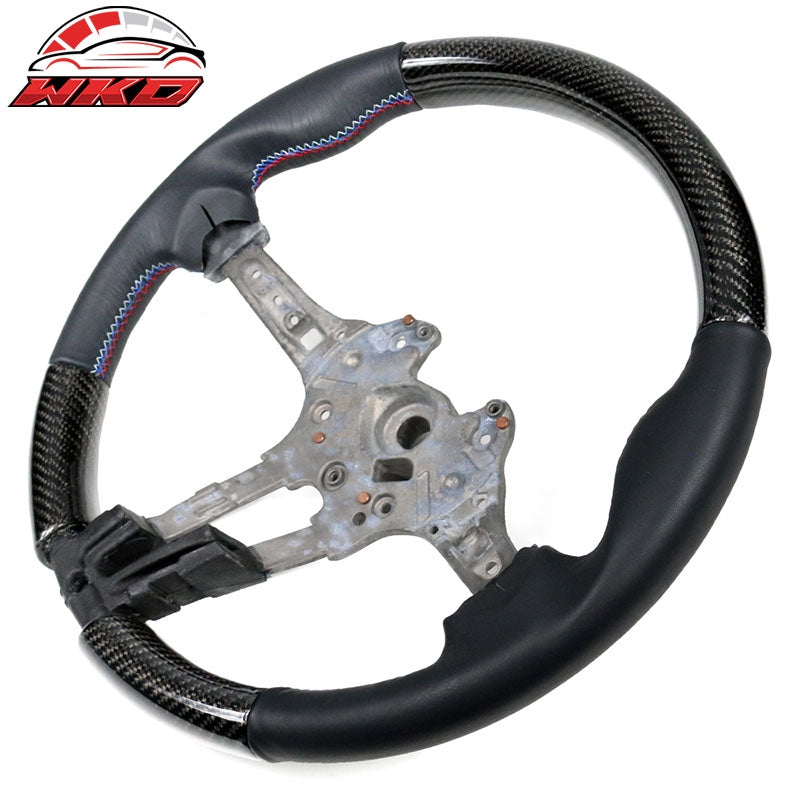 Fits 15-21 BMW F80 F82 M Sport Steering Wheel CF + Leather Cover + M Stitching