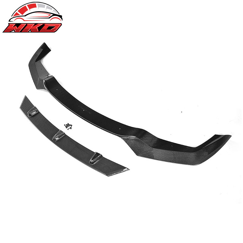 Fits 16-18 BMW F87 2 Series M2 V Style Front Bumper Lip Kit Matte Carbon Fiber