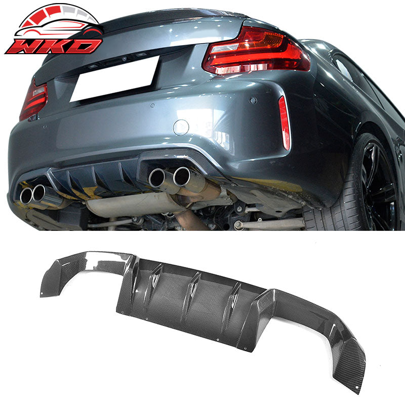 Fits 16-21 BMW F87 M2 Coupe MP Style Rear Bumper Diffuser - Matte Carbon Fiber