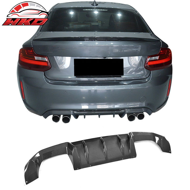 Fits 16-19 BMW F87 M2 Coupe MP Style Rear Bumper Lip Diffuser Carbon Fiber CF