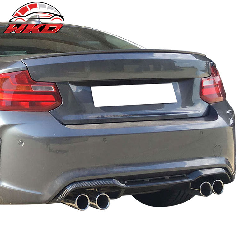 Fits 16-17 BMW M2 F87 OE Style Matte Carbon Fiber Rear Bumper Lip Diffuser