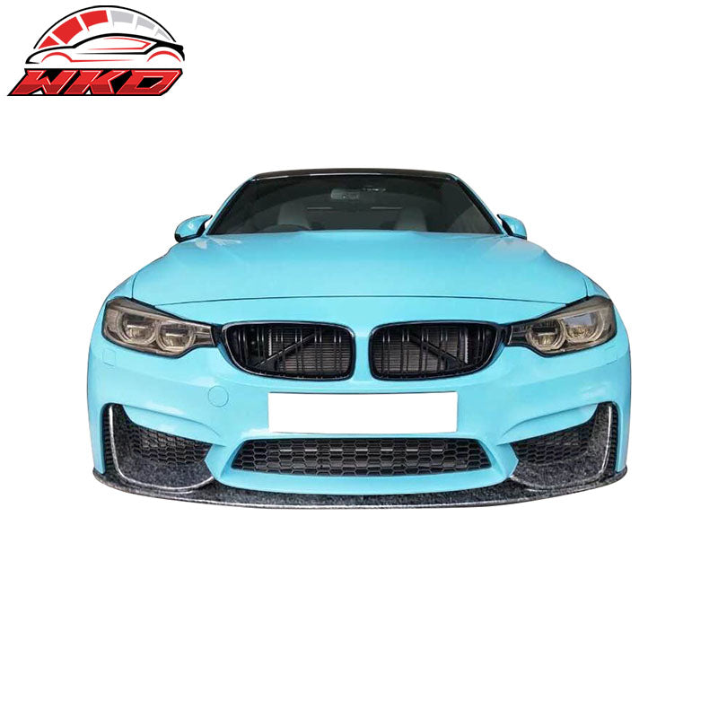Fits 15-20 BMW M3 F80 M4 F82 P Style Front Bumper Lip Forged Matte Carbon Fiber