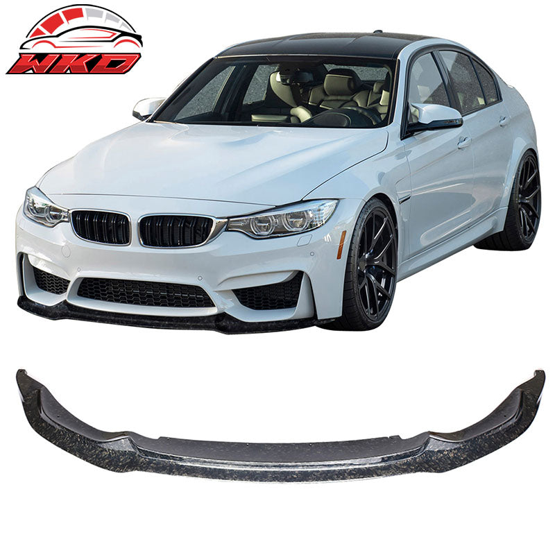 Fits 15-20 BMW M3 F80 M4 F82 F83 V Style Front Bumper Lip Forged Carbon Fiber