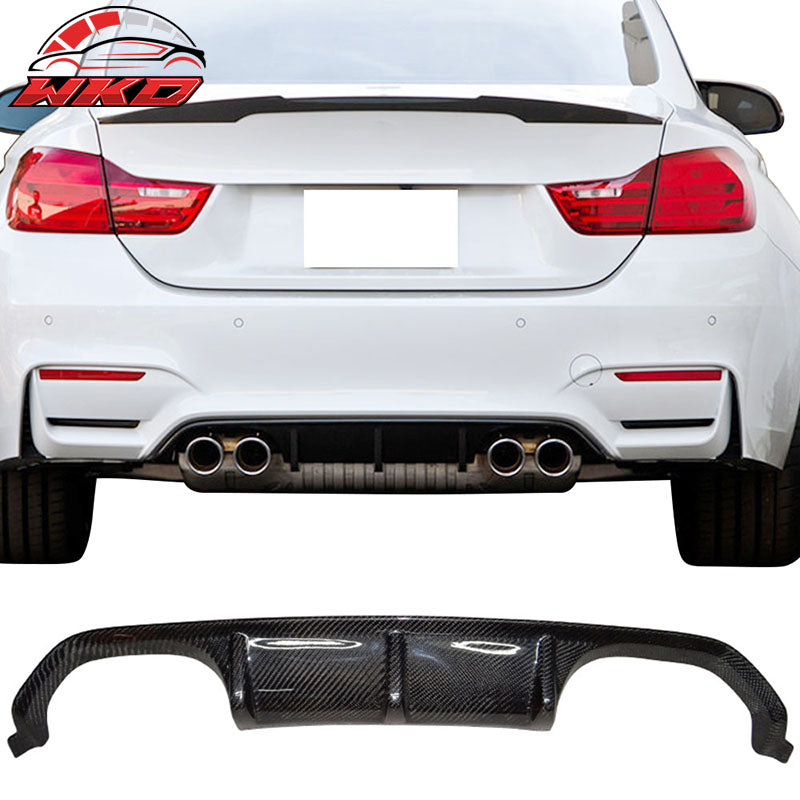 Fits 15-20 BMW F80 M3 F82 M4 V Style Rear Bumper Lip Diffuser Matte Carbon Fiber