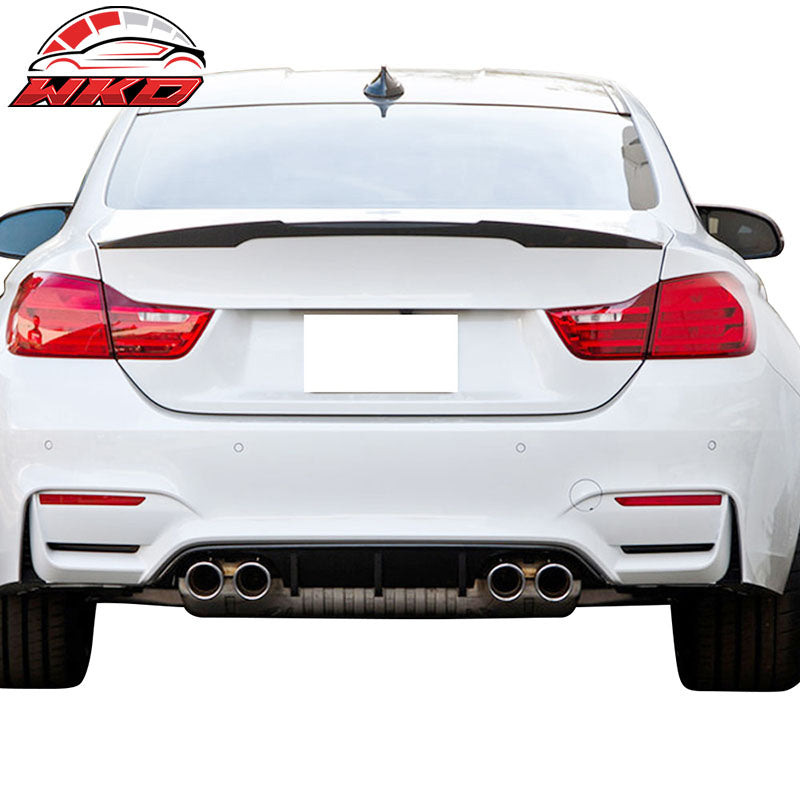 Fits 15-20 BMW F80 M3 F82 M4 V Style Rear Bumper Lip Diffuser Matte Carbon Fiber