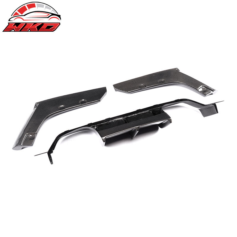 Fits 15-20 BMW M3 F80 M4 F82 F83 V Style Rear Bumper Diffuser Carbon Fiber CF