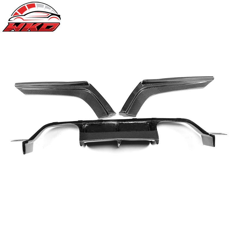 Fits 15-20 BMW M3 F80 M4 F82 F83 V Style Rear Bumper Diffuser Carbon Fiber CF