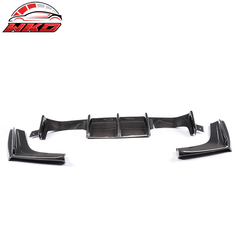 Fits 15-20 BMW M3 F80 M4 F82 F83 V Style Rear Bumper Diffuser Carbon Fiber CF