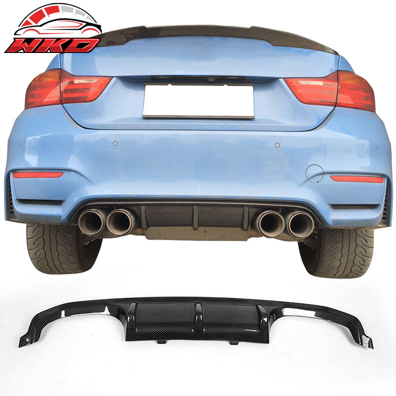 Fits 15-20 BMW F82 M4 Coupe P Style Rear Bumper Lip Diffuser Matte Carbon Fiber