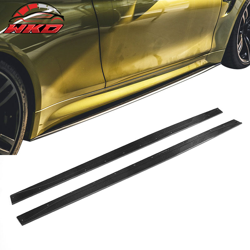 Fits 15-20 BMW M4 F82 F83 MP Style Side Skirts Extension Rocker Carbon Fiber CF