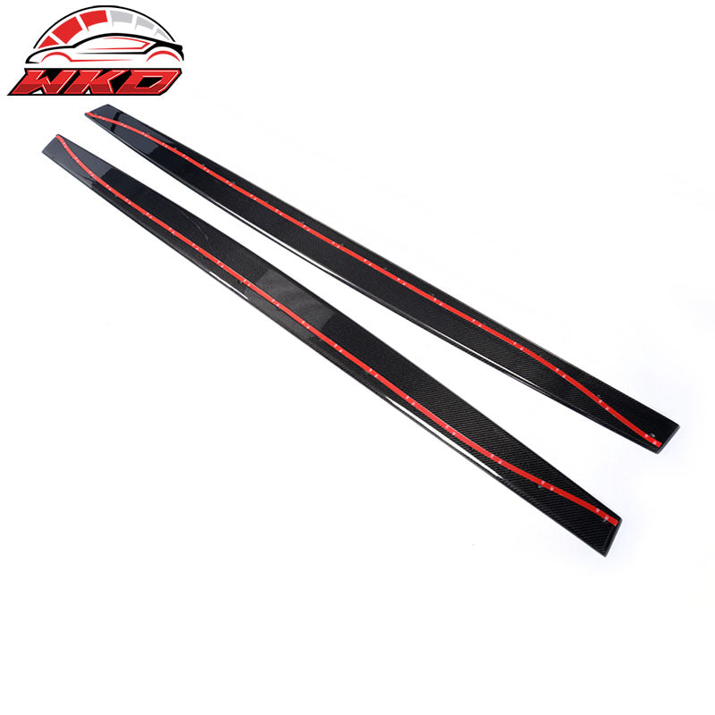 Fits 15-20 BMW M4 F82 F83 MP Style Side Skirts Extension Rocker Carbon Fiber CF