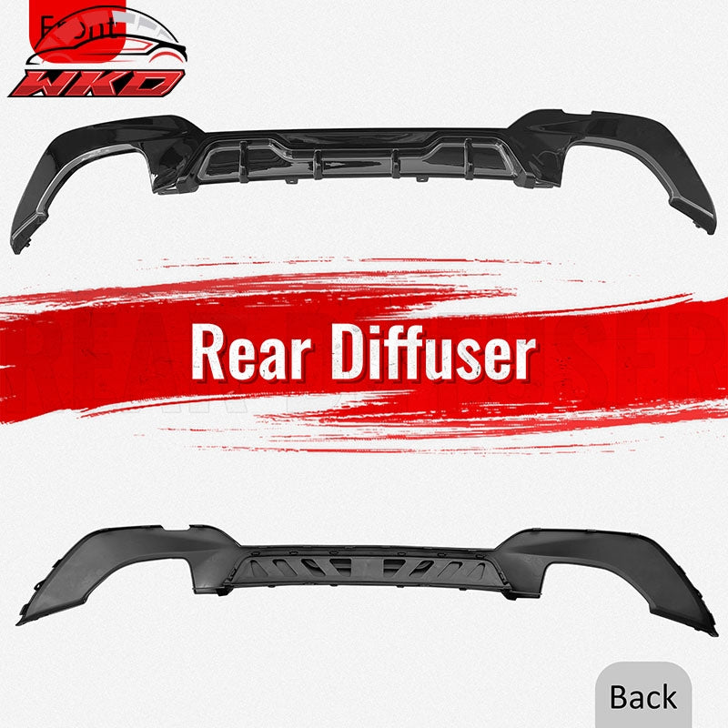 Fits 19-22 BMW Pre LCI G20 3 Series Sedan Gloss Black Rear Diffuser M340 Style