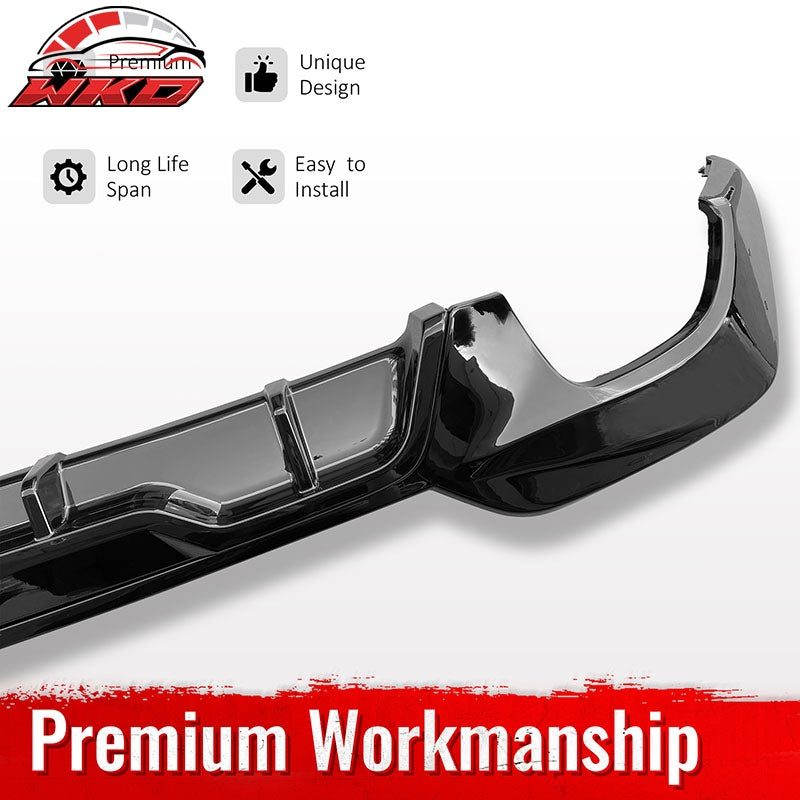 Fits 19-22 BMW Pre LCI G20 3 Series Sedan Gloss Black Rear Diffuser M340 Style