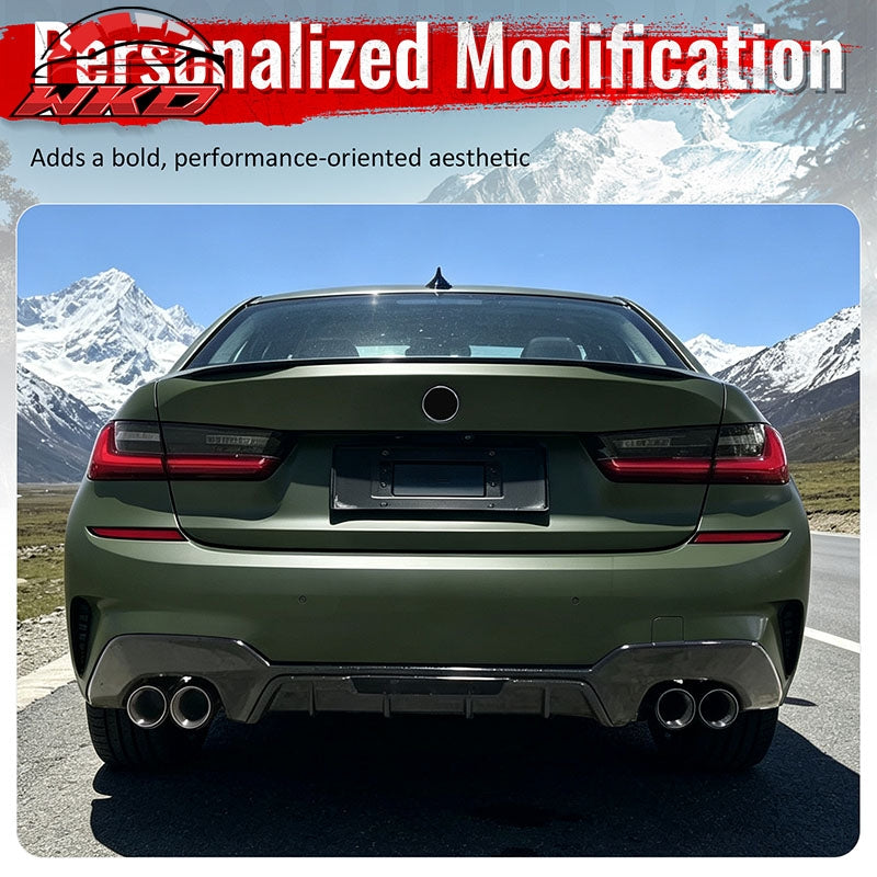 Fits 19-22 BMW Pre LCI G20 3 Series Sedan Gloss Black Rear Diffuser M340 Style