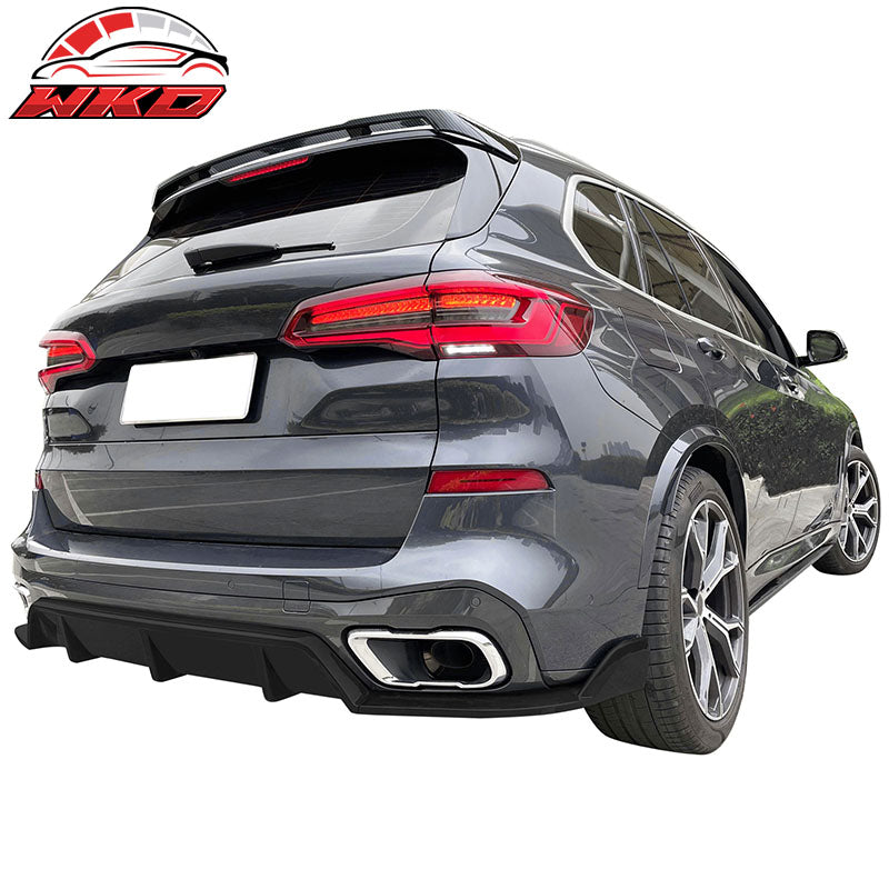 Fits 19-25 BMW G05 X5 HM Style Rear Roof Spoiler Wing ABS Carbon Fiber Print