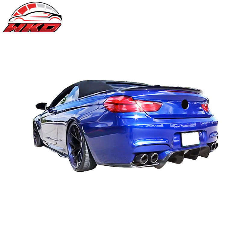 Fits 12-18 BMW F12 6 Series Convertible V Style Rear Trunk Spoiler Lip Unpainted