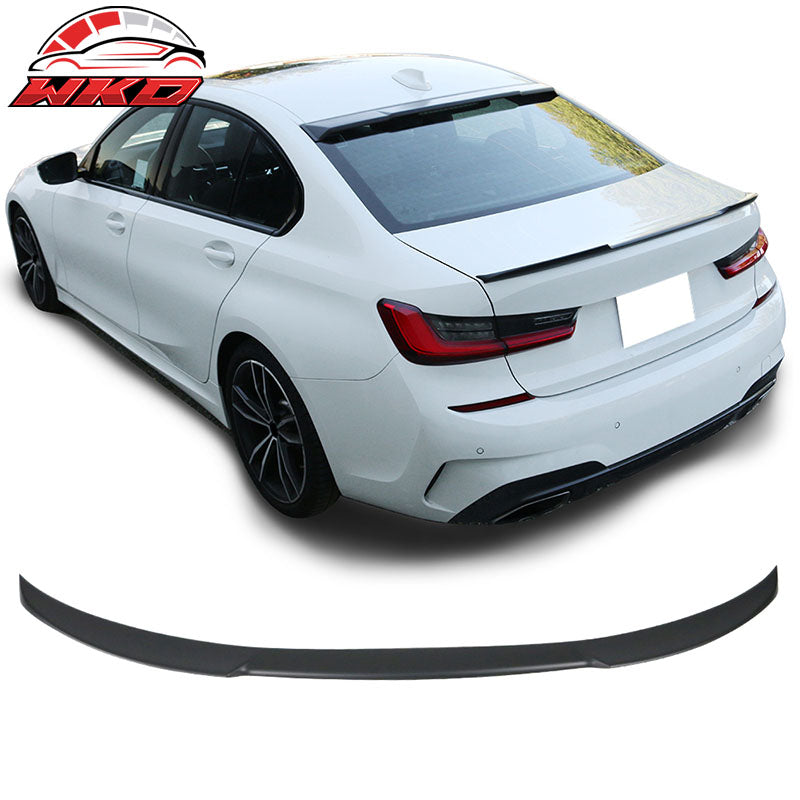 Fits 19-26 BMW G20 G80 Sedan IKON V Style Matte Black Rear Trunk Spoiler Lip ABS