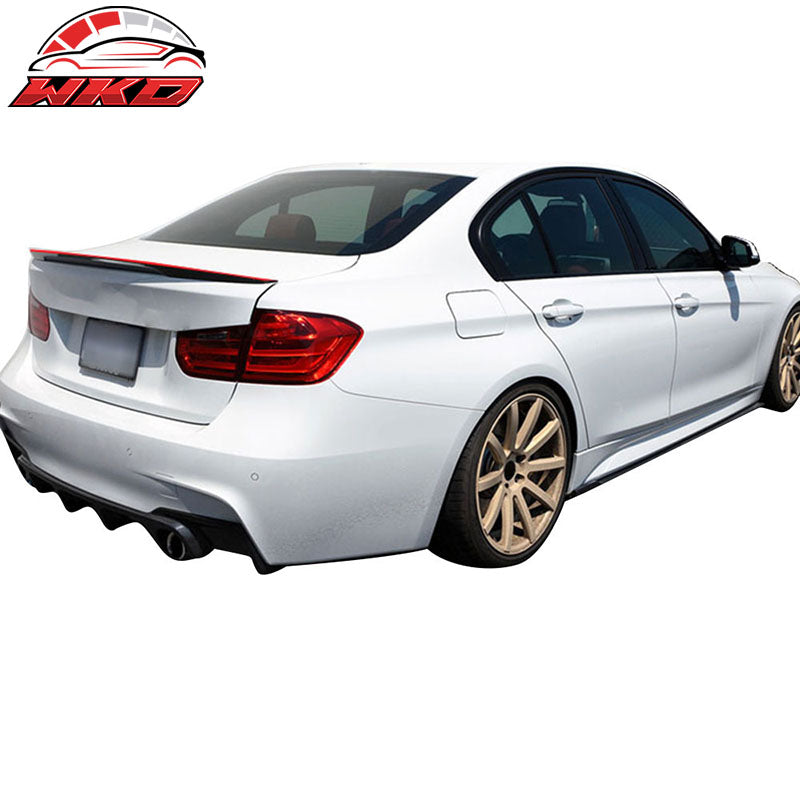 Fits 12-18 BMW F30 3-Series Performance Trunk Spoiler Carbon Fiber W/Red Line